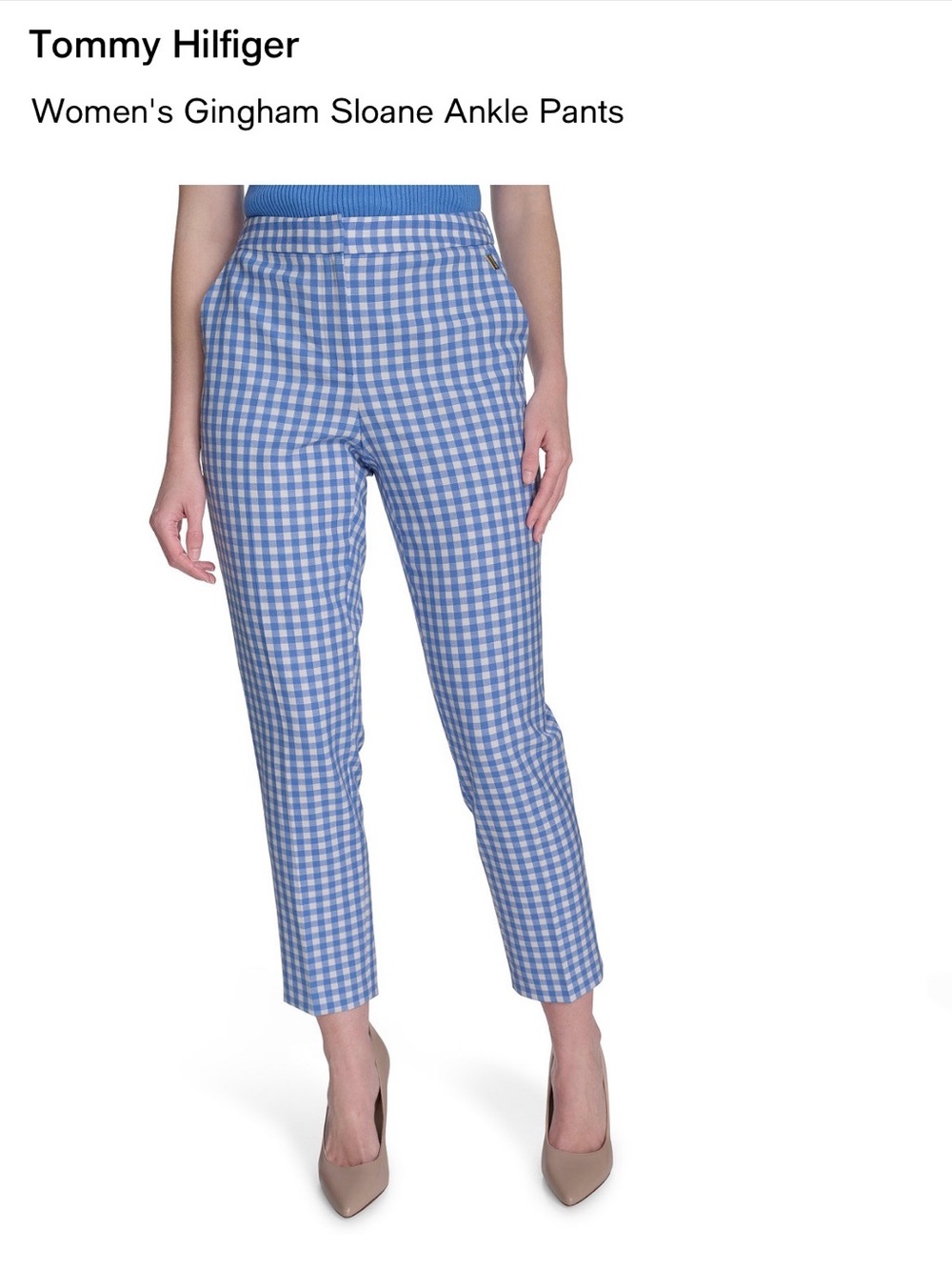 Tommy Hilfiger Women's Gingham Sloane Ankle Pants